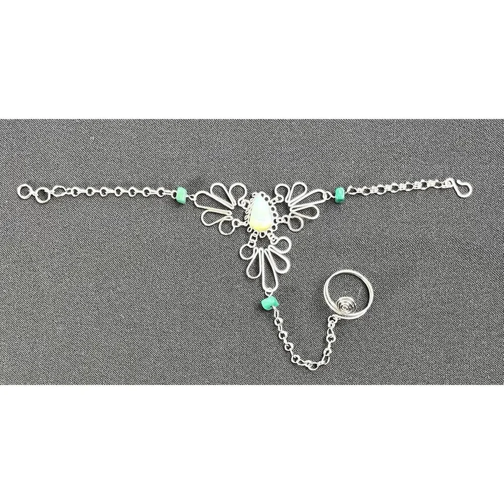 Slave Bracelet From Perú Handmade With Andean Opal Stone